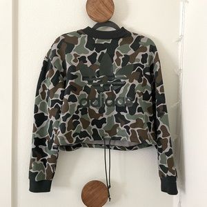 Adidas Crop Top Drawstring Sweater